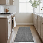 2' x 4' Entryway Rug, Boho Small Area Rug, Machine Washable, Woven Rug, Non-Slip, Vintage Design, Pet Friendly, Soft Faux Fibre, for Indoor Entryways, Bedroom, Kitchens, Front Doors Grey