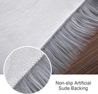 Softlife Grey Faux Fur Sheepskin Chair Cover Seat Cushion Pad Super Soft Area Rugs for Living Bedroom Sofa Dorm (1.6ft x 1.6ft)