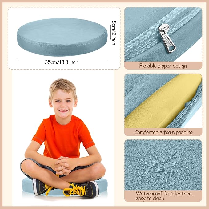 Juexica 4 Pcs Extra Thick Flexible Seating Floor Cushions Assorted Colored Pillow Floor Cushions for Classroom Soft Flexible Seating for Kids Learning Sitting Daycare School Chair (Boho Colors)