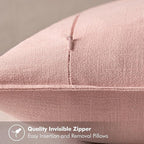 MIULEE Decorative Linen Pillow Covers 20x20 Inch Pink Boho Farmhouse Neutral Valentine Spring Couch Throw Pillows for Bed Pack of 2 Accent Modern Pillowcase Sofa Livingroom Home Decor