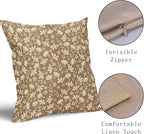 Brown Pillow Covers 24x24 Set of 2 Vintage Floral Rustic Old Style Cute Flower Print Decorative Outdoor Pillowcases Seasonal Farmhouse Throw Cushion Case Decor for Couch Sofa Bed