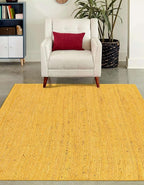 Unique Loom Braided Jute Collection Area Rug - Dhaka (8' x 10' Rectangle, Yellow)