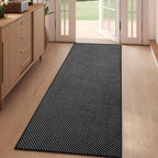 2x5 ft Hallway Runner Rug Boho Woven Washable Long Kitchen Runner Rugs Mat Non Slip, Soft Entryway Laundry Hall Runner Floor Carpet for Indoor Backdoor Bedroom Kitchen Living Room, Black