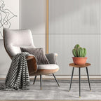 Plant Stand Indoor,Mid Century Wood Plant Stand Plant Table for Flower Pots,Heavy Duty Metal Tall Plant Holder, Modern Home Decor Small Round Side End Table 2 Pack (11.8"x16")