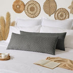 Kevin Textile 14x36 Inch Long Lumbar 1 Pack Boho Decorative Throw Pillow Cover Soft Striped Corduroy Rectangle Cushion Case Farmhouse Accent for Living Room Couch Sofa Bed, Dark Grey