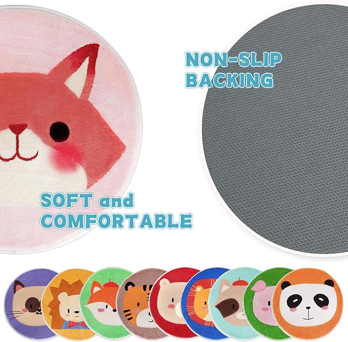 10 Pcs Kids Carpet Circle Seats 16" Kids Classroom Rug Floor Cushions Round Soft Warm Floor Rug Mat for Classroom, Home School Story Time, Group Activity Educational Learning Playing Areas (10)