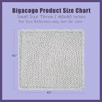 Bigacogo Chunky Knit Throw Blanket for Couch, 40x40 inches, 100% Hand Knitted with Thick Jumbo Chenille Yarn, Cozy Soft Large Rope Knot Cable Crochet Blankets for Sofa Bed Living Room, Navy Blue