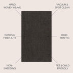 JONATHAN Y Pata Hand Woven Chunky Jute Brown Indoor Area Rug, 5x8, Bohemian, Rustic, Cottage, Easy-Cleaning for Living Room, Bedroom, Kitchen, Non-Shedding (NRF102G-5)