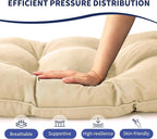 Outdoor Bench Cushion, 59x18x5 Inch, Waterproof Bench Cushion for Outdoor/Indoor Furniture, Tufted Patio Bench Seat Cushion, Fade Resistant Outdoor Cushions for Porch Swing Couch, Beige