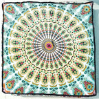 ICC Mandala Floor Pillow Cushions Cover Seating Throw Covers Hippie Decorative Bohemian Ottoman Poufs Cases Boho Indian Large Pouf Decor Kids Cushion Case Meditation Zipped 24 Inches Square Musturd