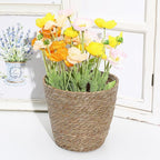 Hemoton Rattan Planter Basket Wicker Plant Flower Pot 8.7 Inch Seagrass Woven Indoor Planter for Home Decor and Succulent Plants