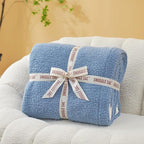 Snuggle Sac Blue Throw Blanket for Couch Bed Sofa 60x80 inches, Reversible Blue Blanket Microfiber Fluffy Fuzzy Cozy Knit Twin Blanket for Women Mothers Birthday Gifts