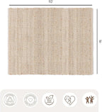 · REDEARTH · Jute Cotton Area Rug - 8'x10' Rectangular Rug, Sustainable Handwoven, Non-Shedding, Soft & Durable – Reversible, Neutral Tones for Home Décor in Living Room, Dining Room, Bedroom