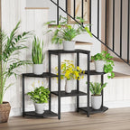 Plant Stand Indoor,Multiple Plant Shelf Corner Rack, 6 Potted Plant Stand, 6 Tiers Large Flower Holder, Planter Display Rack for Patio Balcony Living Room Bedroom Decor, Black