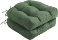 Outdoor Chair Cushions Set of 2, Patio Chair Cushions with Ties, 19x19+5” Tufted Outdoor Seat Cushions, Waterproof Patio Furniture Cushions, Outdoor Dining Chair Pads, Forest Green
