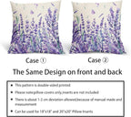 Kawani Spring Summer Floral Pillow Covers 16X16 Inch Purple Lavender Butterfly Flowers Decorative Pillow Cases Set of 2 Seasonal Holiday Throw Pillows Farmhouse Home Decor for Sofa Couch Cushion
