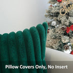 JOJUSIS Pack of 2 Faux Fur Plush Decorative Throw Pillow Covers Couch Cushion Case Soft Pillowcases (Dark Green, 22 x 22-Inch)