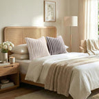 Pallene Faux Fur Plush Throw Pillow Covers 22x22 Set of 2, Luxury Soft Fluffy Striped Decorative Pillow Covers for Sofa, Couch, Living Room, Ombre Coffee