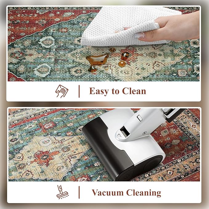 Collive Kitchen Rugs Anti Fatigue Kitchen Runner Mats Cushioned, Comfort Fatigue Mats for Standing, 17”x59” Red Non-Skid Washable Kitchen Floor Mats for Office, Sink, Laundry