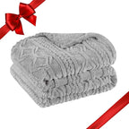 Superior Fleece Boho Jacquard Blanket, Decorative Blankets for Bedroom, Sofa, Fuzzy, Plush, Fluffy, Soft, Cute Room Decor, Beautiful Cover, Comfort Essentials, Arctic Collection, Twin, Platinum