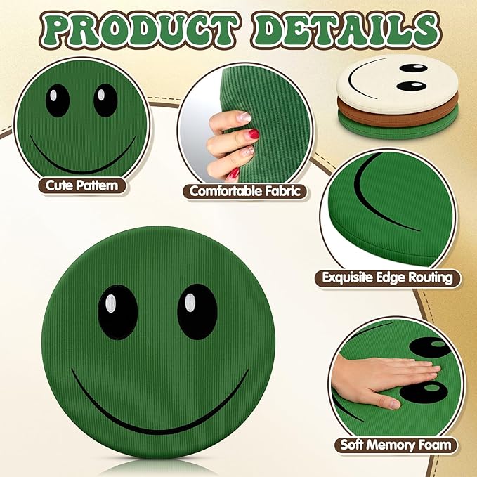 3PCS Floor Cushions for Classroom 16 Inch Smiley Face Floor Pillows Round Throw Pillows Face Emoticon Seat Cushion Cute Plush Pillow Chair Pads for Couch Bed Sofa Home Bedroom Dorm Decorations
