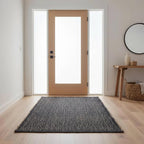 Charcoal Gray 4X6 Jute Rug Braided Construction - Farmhouse Woven Carpet - Mid-Century Modern Floor Covering for Bedside, 4' x 6'