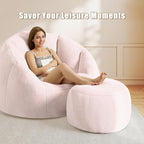 Round Stuffed Pouf Ottoman for Foot Rest, A Round Modern Foam Filled Poufs, Floor Chair for Living Room, Nursery, Dorm, A Soft Modern Foot Stool Perfect to Rest Your Feet (Pink, 20Inch)