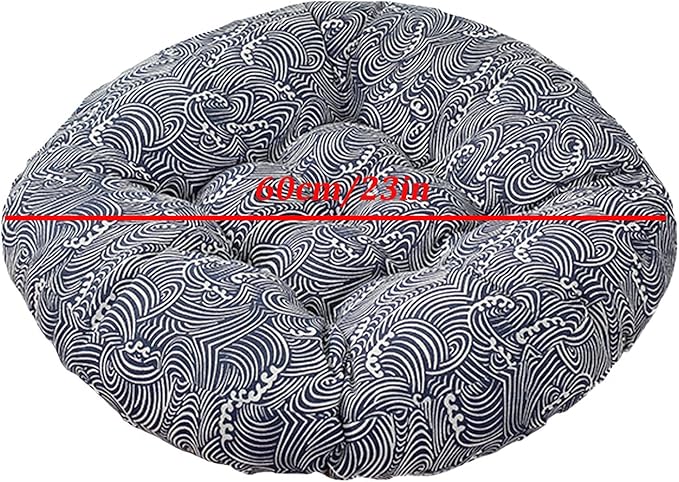 Generic Large Round Floor Cushion, Comfortable Cotton and Linen Boho Meditation Pillow Tatami Seating Cushion for Room Reading Book Nursery Room Balcony,K,60*60cm(2pcs)