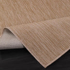 Washable Indoor Outdoor Rug 10x14 Weather Resistant Area Rugs Modern Solid Jute Rug for Porch Deck Balcony Backyard Patio Outside Carpet (10 X 14 Jute Beige)