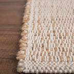 Jute & Cotton Rug 6x9 Natural Fiber Rug Braided Rugs for Bedroom- Farmhouse Woven Carpet - Mid-Century Modern Floor Covering for Bedroom Living Room, 6' x 9'