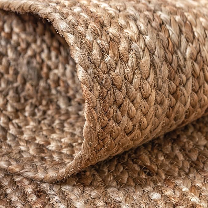 Unique Loom Braided Jute Collection Area Rug - Dhaka (8' x 11' Rectangle, Natural)