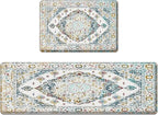 Arttown Boho Anti-Fatigue Kitchen Rug Set of 2 Cushioned Floor Standing Mat Waterproof Non-Slip Mat and PVC Ergonomic Comfort Foam Rug