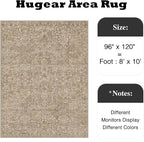 HUGEAR Area Rug 8x10 Light Brown Machine Washable Living Room Rugs Distressed Vintage Floral Vacuumable Low Pile Carpet Bedroom Office Dining Room Laundry Room Non Slip Soft Lightweight