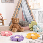 6 Pcs Flower Shaped Pillows Daisy Floor Throw Pillows 15 Inch Flower Seat Cushion for Reading Sofa Couch Bed Decor for Back to School First Day of School(Bright Color)
