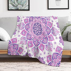 Boho Mandala Floral Throw Blanket Bohemian Hippie Flower Blanket for Sofa Bed Couch Chair Or Dorm 30"x40"