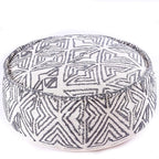 Mandala Life ART Pouf Ottoman - 20x20x20 - Foot Rest Stool White Pouf