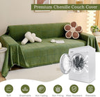 ROOMLIFE Sofa Covers for 3 Cushion Couch Boho Style Green Block Sectional Couch Covers Practical Futon Sofa Slipcover Versatile Couch Cover Blanket for Dogs Cats Couch Protector, 71"x134"