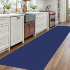 EARTHALL Woven Runner Rug 3x10 Ft Washable Runners for Hallways Long Non Slip Rubber Backed Kitchen Runner Braided Indoor Floor Carpet Runners for Entryway, Hallway, Kitchen, Royal Blue/Navy