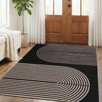 GarveeHome Modern Rainbow Easy Jute Rug 5x7, Washable Area Rugs for Living Room Bedroom Farmhouse Dining Room, Contemporary Neutral Non Slip Non Shedding Floor Carpet for Office RV Patio