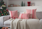 Christmas Pillow Covers 18x18 Inch Set of 2, Farmhouse Boho Christmas Decoration Couch Pillow Cases, Red Accent Pillows of Bed, Sofa Bedroom Living Room Home Decor Cushion Cover
