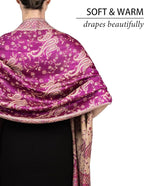 Achillea Reversible Paisley Pashmina Rave Scarf – Exotic Indian Shawls and Wraps for Evening Dresses, Festivals, All Seasons