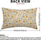 Green Yellow Floral Pillow Covers 12x20 Set of 2 Vintage Rustic Old Style Cute Small Flower Print Rectangle Decorative Outdoor Pillowcases Farmhouse Throw Cushion Case Decor for Couch Sofa Bed