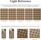 Checkered 4 ft Easy Jute Round Rug, Washable Small Rugs for Entryway Patio, Farmhouse Non Slip Non Shedding Indoor Outdoor Circle Carpet for Kitchen Porch
