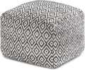 Anji Mountain Pouf Ottoman Foot Rest, Handmade Ottoman Pouf, Comfortable Foot Stool, Decorative Floor Seating for Living Room Decor, Bedroom & Home Décor Accent - Charcoal