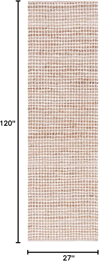 SAFAVIEH Natura Collection Runner Rug - 10' Runner, Beige & Ivory, Transitional Design, Ideal for High Traffic Areas in Hallway, Bathroom & Kitchen (NAT349B-210)