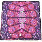 CRAFT KALA Mandala Floor Pillow Cushion Cover Seating Throw Cover Hippie Decorative Bohemian Ottoman Poufs Pom Pom Pillow Cases Boho Indian Cotton Living Room Yoga Home Décor (35" Square, Pink Mirchi)