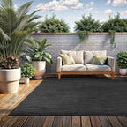 Washable Indoor Outdoor Rug 6x9 Weather Resistant Area Rugs Modern Solid for Porch Deck Balcony Backyard Patio Outside Carpet (6 X 9 Dark Grey)