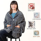 Boho Chic Wearable Blanket -No Sleeves Drape&Go- Poncho Blanket Wrap Shawl - Gifts for Grandma and Mom
