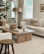 S & L Homes Jute Cotton Hand Woven Natural Farmhouse Area Rug for Living Room - Rustic Vintage Bohemian Décor - (9' x 12' Natural)
