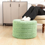 Asuprui Pouf Ottoman Foot Rest – Plush Round All-in-one Foam Stool for Cozy Lounging, Floor Pouf & Chic Decor (Sage Green)